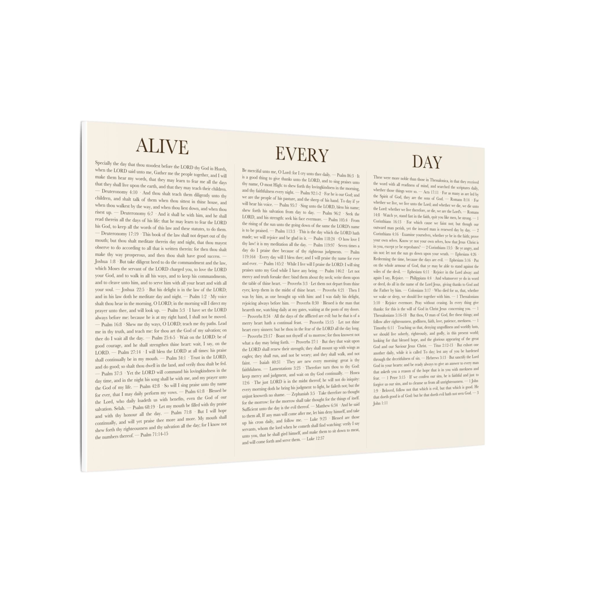ALIVE EVERY DAY — Single Print [Canvas] canvas wall art print - ALIVE With Jesus Christian home decor - detail view