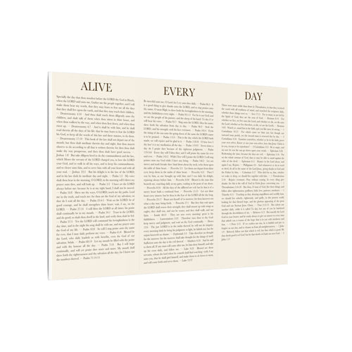 ALIVE EVERY DAY — Single Print [Canvas] canvas wall art print - ALIVE With Jesus Christian home decor - detail view