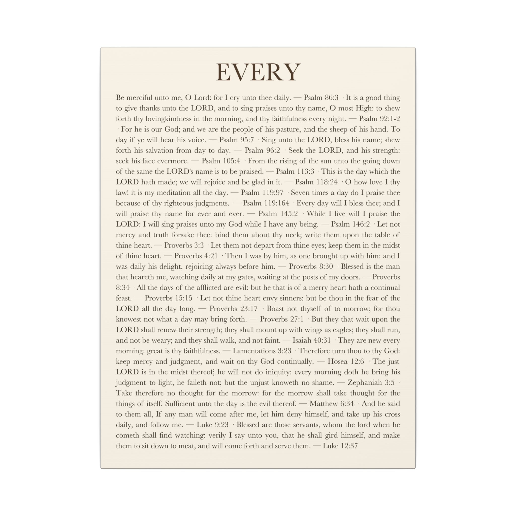 ALIVE EVERY DAY — Panel 2 of 3 (EVERY) [Canvas] canvas wall art print - ALIVE With Jesus Christian home decor - front view