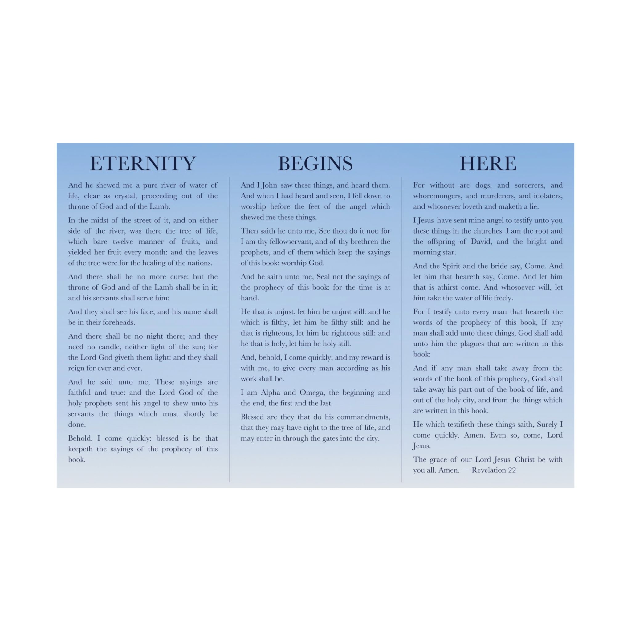 ETERNITY BEGINS HERE — Single Print Poster - ALIVE With Jesus - detail view