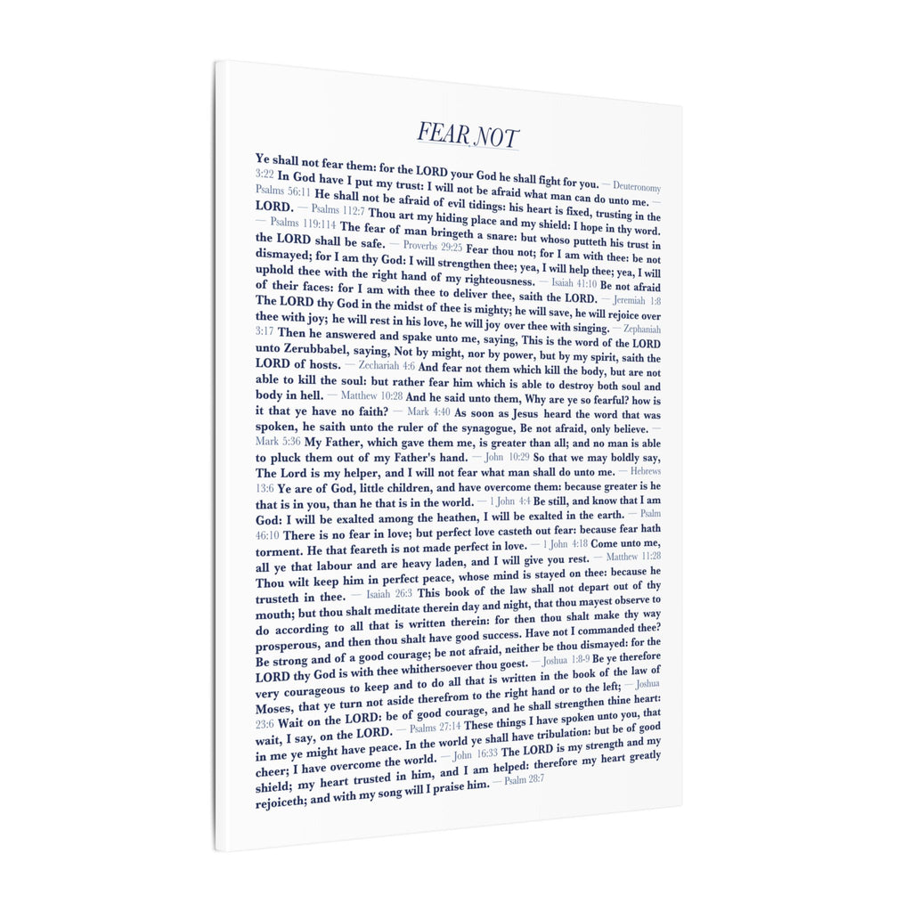 Fear Not 24 Bible verses canvas wall art print - ALIVE With Jesus Christian home decor - detail view