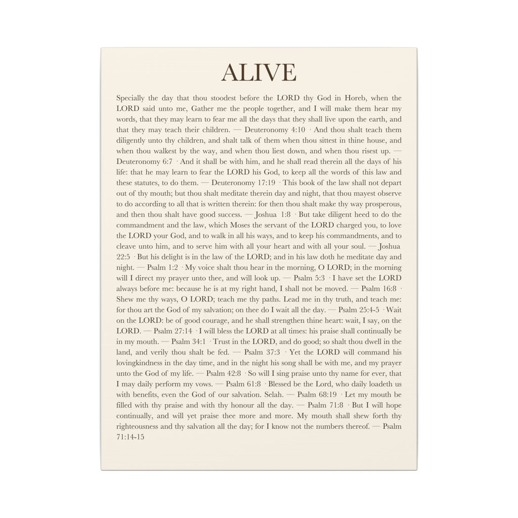 ALIVE EVERY DAY — Panel 1 of 3 (ALIVE) [Canvas] canvas wall art print - ALIVE With Jesus Christian home decor - front view