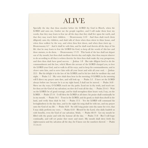 ALIVE EVERY DAY — Panel 1 of 3 (ALIVE) [Canvas] canvas wall art print - ALIVE With Jesus Christian home decor - front view