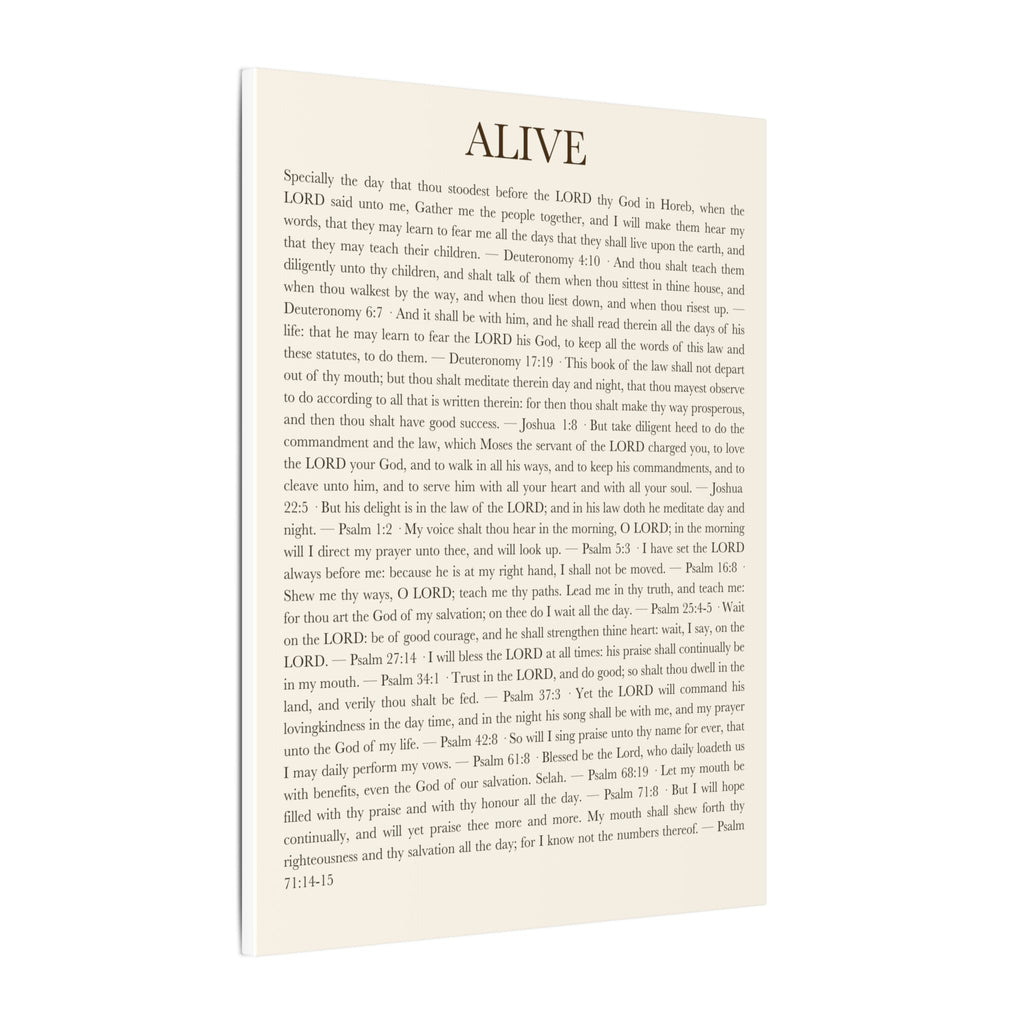 ALIVE EVERY DAY — Panel 1 of 3 (ALIVE) [Canvas] canvas wall art print - ALIVE With Jesus Christian home decor - detail view